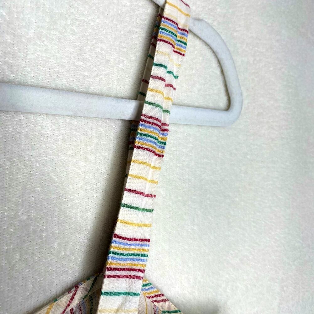 Madewell Button Front Rainbow Stripe Cami Tank Top Small Textural Embroidered - Picture 6 of 9